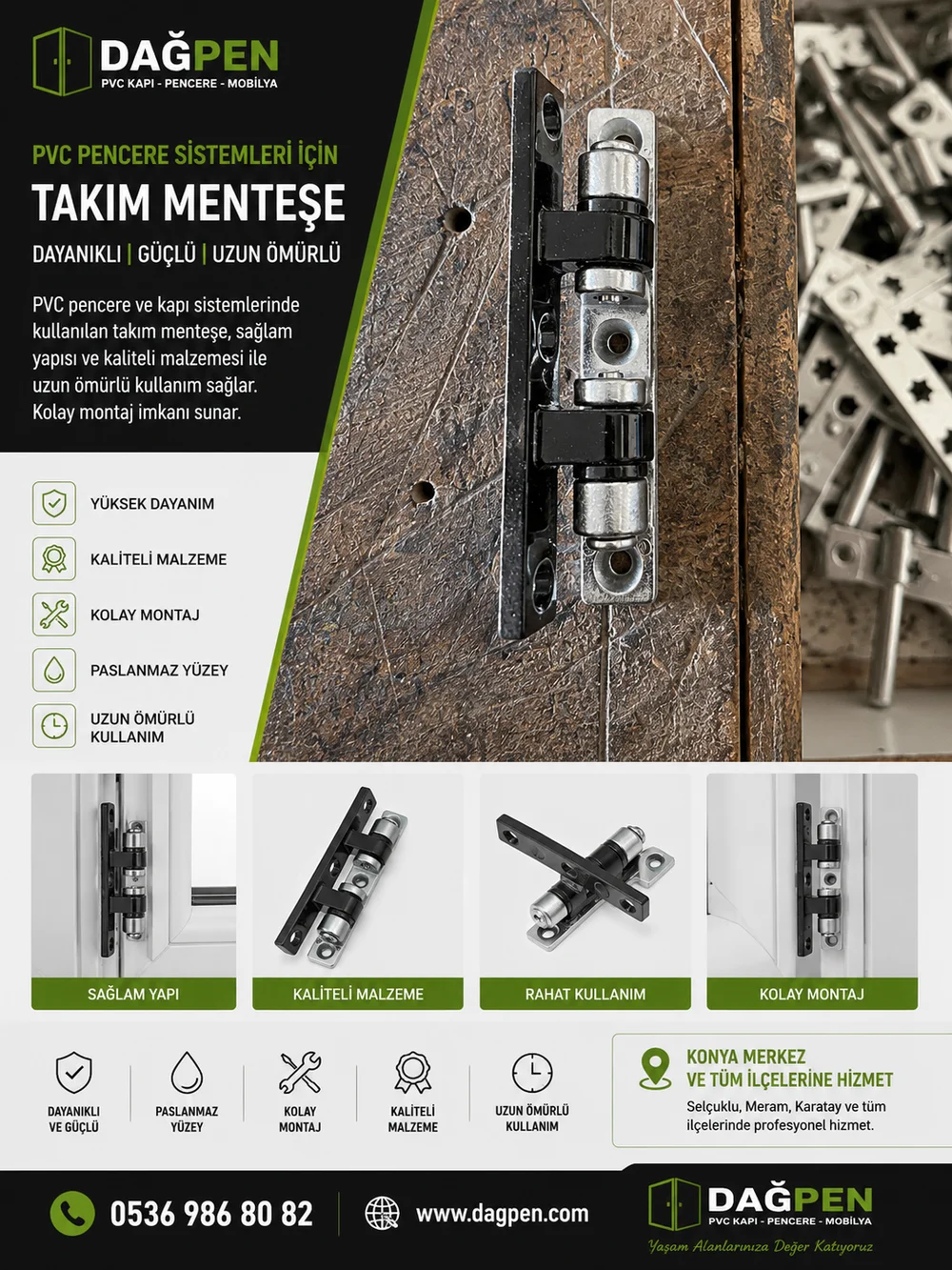 Konya PVC Pencere Takım Menteşe | Dağpen